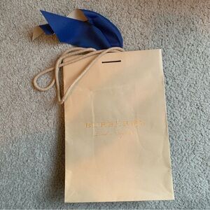 Burberry London England Beige Gift Bag Blue Ribbon